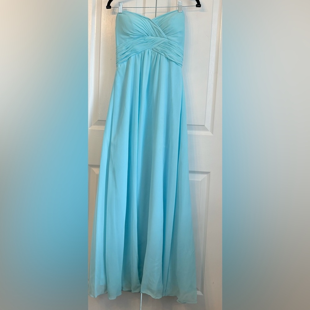 Pretty Maid Women’s Gown, Blue Strapless Dress, size 6